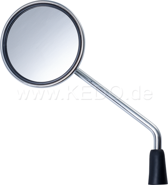 Kedo MaxView' Mirror, Chrome Plated, Round, 1 Pair, Stem 155mm, 95mm Surface, E-approved | 50541