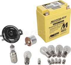 Kedo Add-On Kit Basic for item 50544 12V conversion (contains all 12V bulbs, closed AGM battery, flasher relay and horn) | 50550