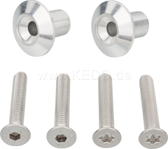 Kedo Aluminum Fuel Tank Mounting Kit, suitable for steel- and aluminum fuel tank, comes with Both Allen screws and internal hexalobular screws | 50683