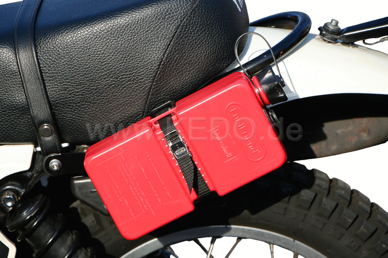 Kedo rack for spare jerrycan, stainless steel black powder coated, including mounting material, WITHOUT jerrycan (Bag 50072R can be mounted OPTIONALLY). | 60030