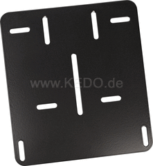 Kedo License Plate Reinforcement Plate for Euro license plate 18x20cm, 2mm aluminum black coated, rounded, univ mounting thanks to. | 60224S