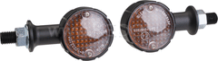 Kedo Bullet Indicator "Arizona", 1 pair, milled aluminum housing, black, diameter approx. 37mm, e-approved 12V, 20mm stem with M10 thread | 60227