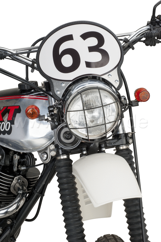Kedo Race Number Plate 'Six Days', aluminum, w / black stainless steel brackets, suitable for original brackets and headlight (incl 2 stickers.) | 60401