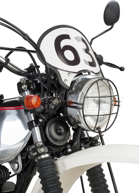 Kedo Starting Number Plate 'Six Days', aluminum, with stainless steel brackets black, suitable for original headlight and -brackets (incl 2 stickers.) | 60404