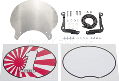 Kedo Starting Number Plate 'Six Days', aluminum, with stainless steel brackets black, suitable for original headlight and -brackets (incl 2 stickers.) | 60404