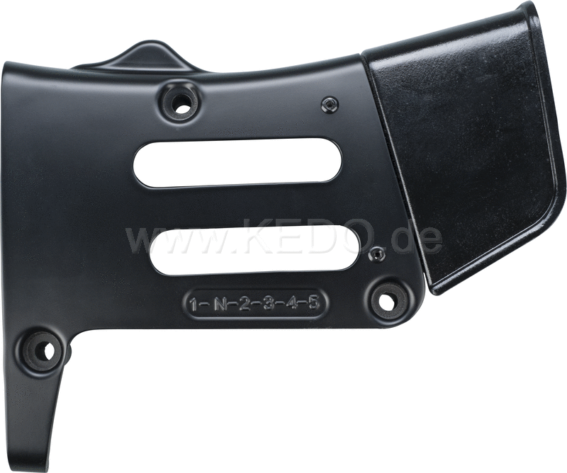 Kedo Plastic Sprocket Cover Extension, is riveted to the sprocket cover on German XT, ABS colored black, including black rivets.. | 60612