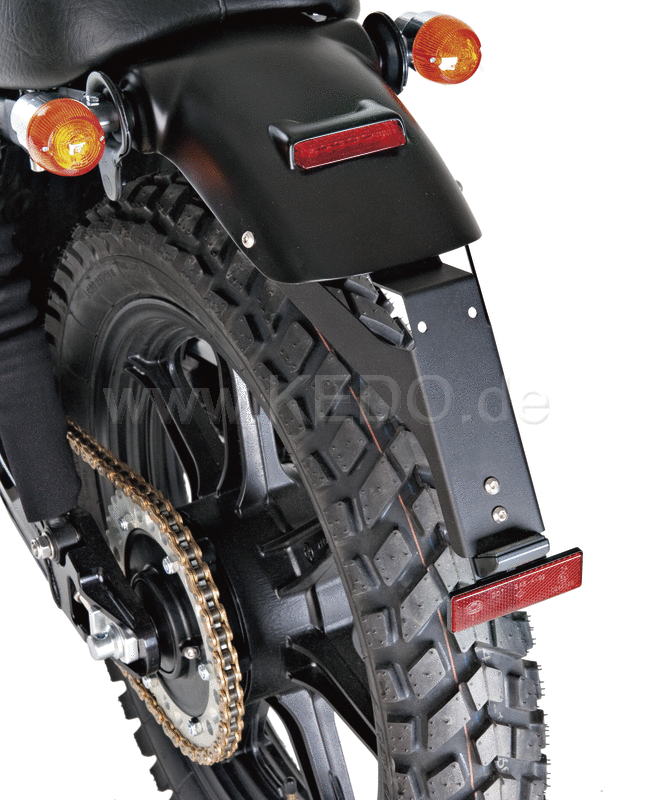 Kedo D-Track License Plate Bracket, aluminum, SILVER, including LED Taillight + Reflector. | 62014