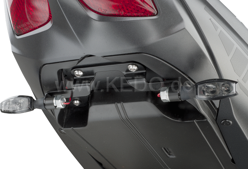 Kedo Indicator Bracket Stainless Steel Black Coated, 150mm wide, 180mm distance between Achieves indicators with standard mini indicators | 62031