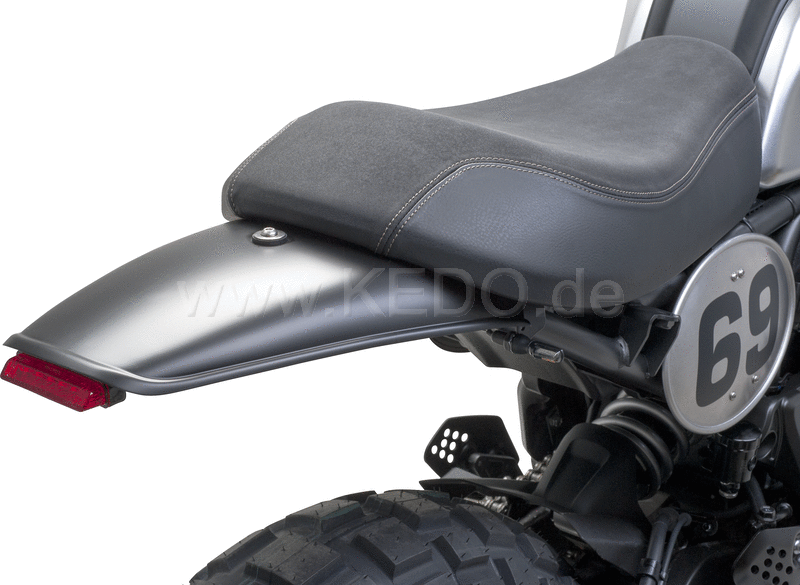 Kedo TT-Style Rear Conversion, fender plastic through black-dyed, mounting material incl complete LED taillight, lens smoke, e-approved | 62034-YB-B