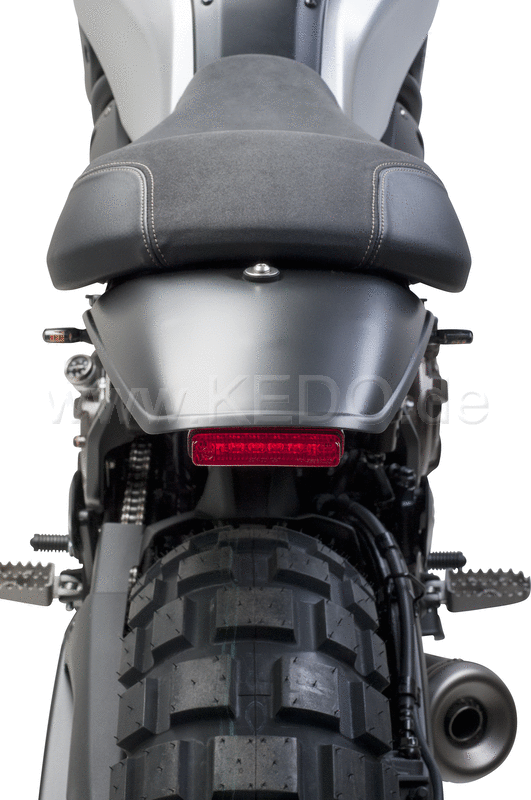Kedo TT-Style Rear Conversion, fender plastic through black-dyed, mounting material incl complete LED taillight, lens smoke, e-approved | 62034-YB-B
