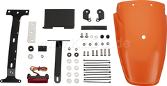 Kedo TT-Style Rear Conversion, fender orange plastic through-dyed, mounting material incl complete LED taillight, red lens, e-approved | 62034-YO-R