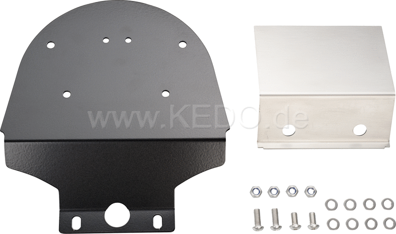 Kedo fenderless Rear Section, cover plate aluminum coated, recommended for conversion to swingarm license plate bracket item 62026 | 62037