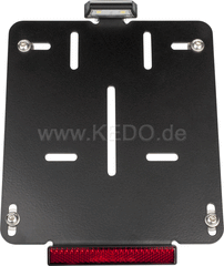 Kedo Universal License Plate incl E-approved LED license plate light + reflector, 2mm aluminum black coated, fits Euro license plates 180x200mm | 63006