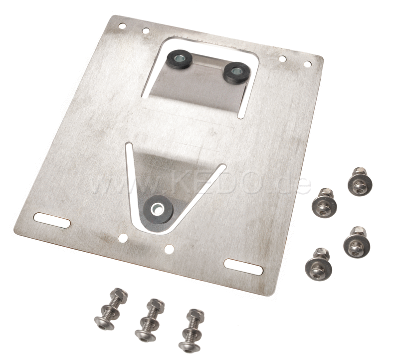 Kedo License Plate Bracket aluminum, incl Mounting material, vibration-proof, Extendable (width 18 cm, height 19.5 cm) | 63020