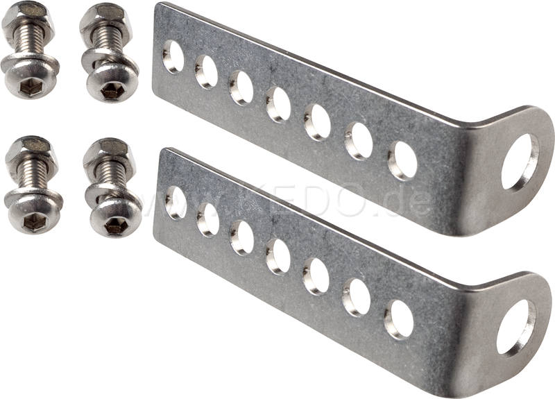 Kedo Indicator Mounting Kit Universal, stainless steel, fits license plate bracket E.G. item 23470/63020/62023 and indicator with 10mm stem, one pair | 63022