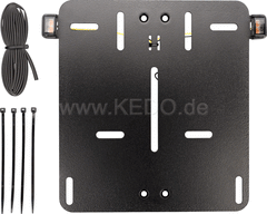 Kedo System Number Plate Pad with Integrated e-approved indicators, aluminum black powder-coated, for Euro license plates 18x20cm | 63025