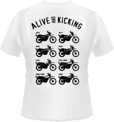 Kedo T-Shirt 'XT500 Model Summary', size L, color : white, print : black back, front red / black 160g organic cotton, 100% cotton | 70038L-W