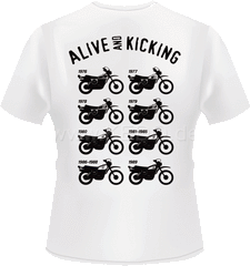 Kedo T-Shirt 'XT500 Model Summary', size M, color : white, print : black back, front red / black 160g organic cotton, 100% cotton | 70038M-W