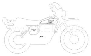 Kedo XT500'76 stickers, stylized '76 model, white, size approx. 100x61mm, 1 piece | 80170-76W