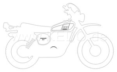 Kedo XT500'76 stickers, stylized '76 model, white, size approx. 100x61mm, 1 piece | 80170-76W