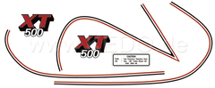 Kedo Fuel Tank Decal XT500'80, Red / Black / White, complete Set LH / RH, overcoatable | 91435