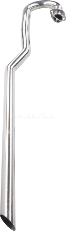 Kedo Scrambler header pipe, left / high, extended version of our header item 93613, for selfmade DIY, approx. 132cm length from bow, 38mm diameter | 91509