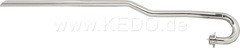Kedo Scrambler header pipe, left / high, extended version of our header item 93613, for selfmade DIY, approx. 132cm length from bow, 38mm diameter | 91509