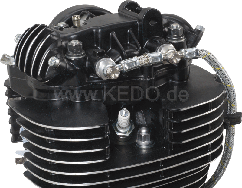Kedo Twin Feed Oil Line Kit 'Race Line' with Silver Colored Steel Braided Oil Line, Complete Kit | 92050
