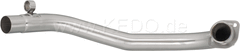 Kedo header pipe 'sweptback', Brushed Stainless Steel (d. = 44 / 41.5mm including HD-Flange, Lower Mounting Spot and lambda sensor thread (Top)) | 92061BR