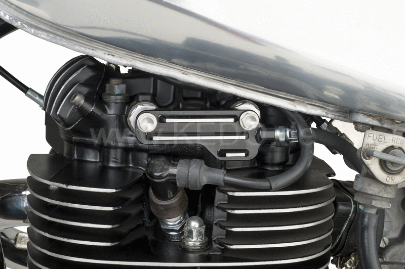 Kedo Twin Feed Oil Line Kit 'Vintage Black Line' with Black Textile pants and Black Anodized aluminum block with fins, Complete Kit | 92108