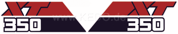 Kedo Fuel Tank Decal Dark Blue / Red / White, 1 Pair (Replica) | 92130