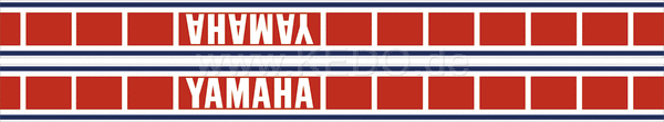 Kedo Vintage Race Fuel Tank Decal, Complete (RH / LH) Red / Blue on white background, size approx. 685x60mm, Design YZ '70s-Style | 92405