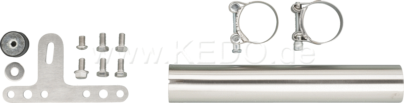 Kedo BullSP 'Mace' Header Pipe Set incl Mounting material for silencers Item 93614 (header pipe and silencer in combination are 'E' approved) | 93615