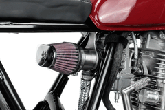 Kedo Air Filter Mounting / Air Intake Tract- Extension for Racing Air Filter (54mm, E.G. item 91372), stainless steel, with black engine ventilation pants | KTH-10049