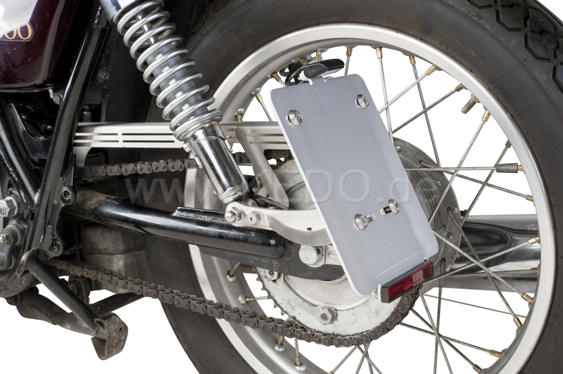 Kedo Side Mount License Plate Bracket 'Pur', including LED license plate illumination and e-approved reflector, stainless steel / aluminum incl mounting material. | KTH-10097
