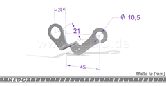 Kedo Rear turn signal bracket for 10mm bolts, stainless steel, for turn signals with M8 and M10 mounting, position may not allowed in your country | KTH-10183