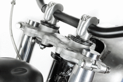 Kedo Aluminum Fork plug covers, chrome plated, 1 pair, high minimalistic design, vibration-damped mounting | KTH-10213