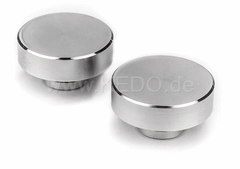 Kedo Aluminum Fork plug covers, chrome plated, 1 pair, high minimalistic design, vibration-damped mounting | KTH-10213