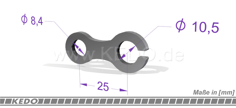 Kedo Turn signal brackets, stainless steel black coated, slotted attachment for a comfortable mounting, compatible for M8 and M10 holding threads, 1 pair | TH-10050.1