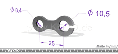 Kedo Turn signal brackets, stainless steel black coated, slotted attachment for a comfortable mounting, compatible for M8 and M10 holding threads, 1 pair | TH-10050.1