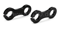 Kedo Turn signal brackets, stainless steel black coated, slotted attachment for a comfortable mounting, compatible for M8 and M10 holding threads, 1 pair | TH-10050.1