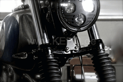 Kedo Headlight bracket "Straight" stainless steel coated black, mounting on bottom fork bridge for headlights with M9 and M10 mount - bottom mount | TH-10075.1
