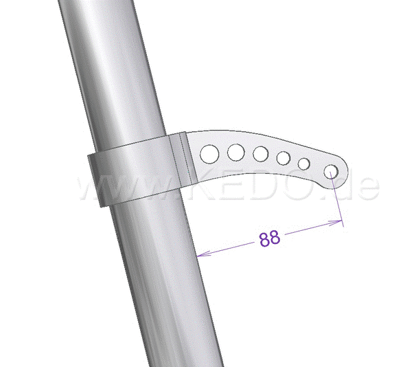 Kedo headlight bracket "Bored", high strength aluminum and stainless steel, aesthetic assembly of your headlamp with lateral fastening and M8 uptake | TH-10166.3