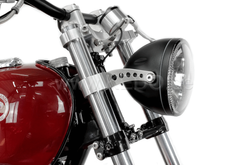Kedo Headlamp Bracket "Drilled", high-strength aluminum & stainless steel, mounting of the headlight with lateral mounting and mounting M8 | TH-10166.4