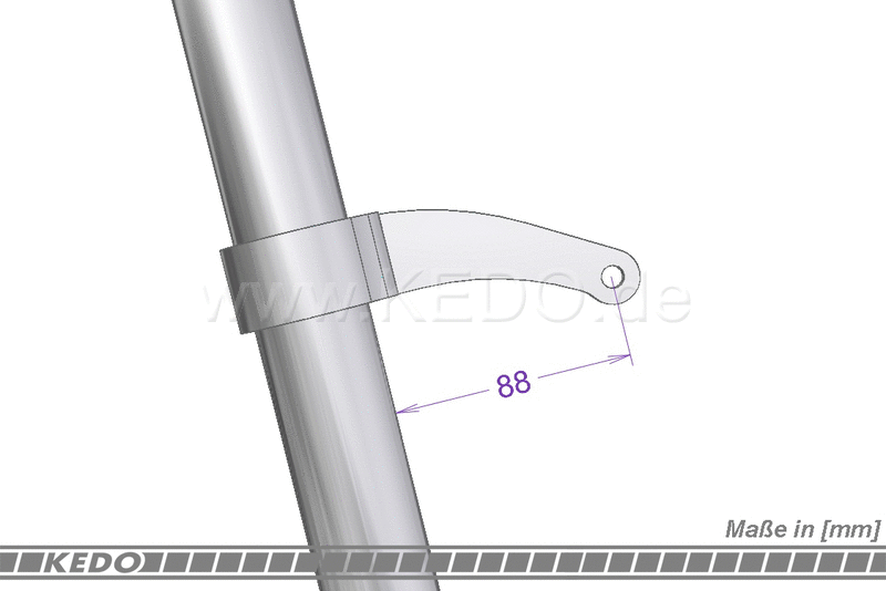 Kedo Headlamp Bracket "Pure", high-strength aluminum & stainless steel, aesthetic mounting of the headlight with lateral mounting and mounting M8 | TH-10167.1