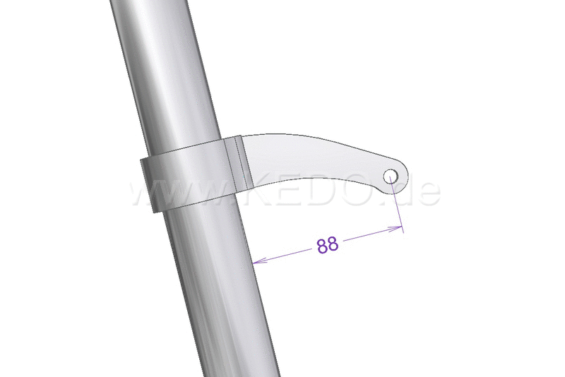 Kedo headlight bracket "pure", high strength aluminum and stainless steel, aesthetic assembly of your headlamp with lateral fastening and M8 uptake | TH-10167