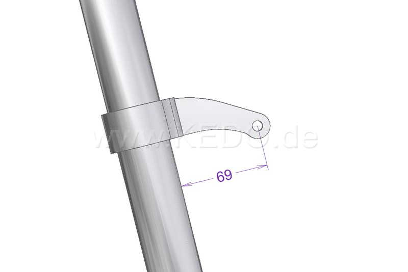 Kedo headlight bracket short "Pur", aluminum and stainless steel, aesthetic installation of your headlamp with side mounting M8 and Recording | TH-10169.3