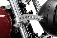 Kedo headlight bracket and turn signal support "Bored", aluminum and stainless steel, for headlights with side mounting M8 and Recording | TH-10170.3