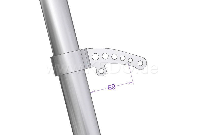 Kedo headlight bracket and turn signal support "Bored", aluminum and stainless steel, for headlights with side mounting M8 and Recording | TH-10170.3