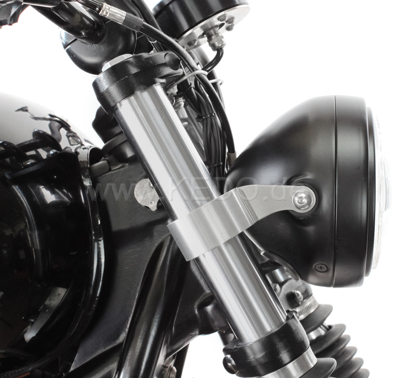 Kedo Head Light Bracket Super-Short "Pure", aluminum & stainless steel, aesthetic mounting headlights with M8 side mounting | TH-10199.1